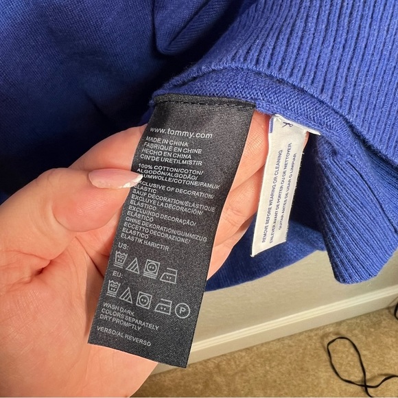 Blue Long Sleeve Tommy Hilfiger Men’s Pullover Sweater - Picture 5 of 7